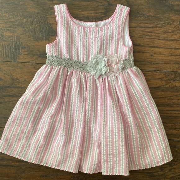Marmellata Girls, Pink Seersucker Dress, Barbiecore, Size 18M - Picture 2 of 9